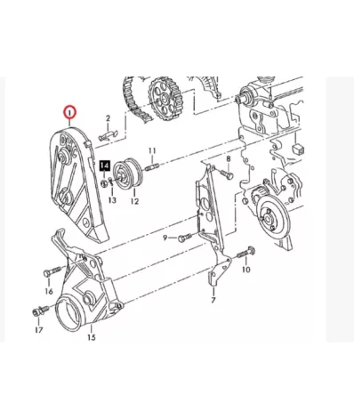 Pokrywa rozrządu zewnętrzna VOLKSWAGEN (VW) ADF - GÓRNA