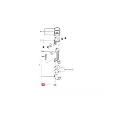 Nakrętka śruby korbowodu silnika MITSUBISHI S4S-DT