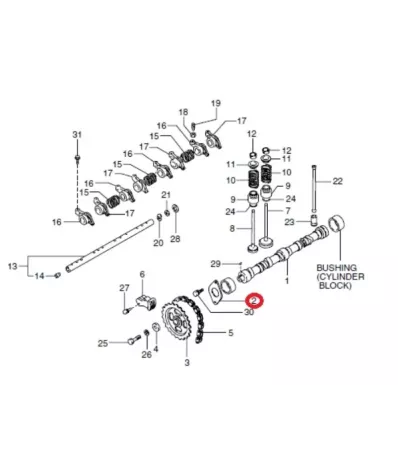 Blokada wałka (wałek) rozrządu NISSAN H20II