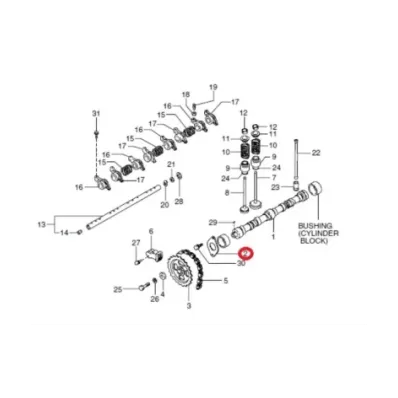 Blokada wałka (wałek) rozrządu NISSAN K25