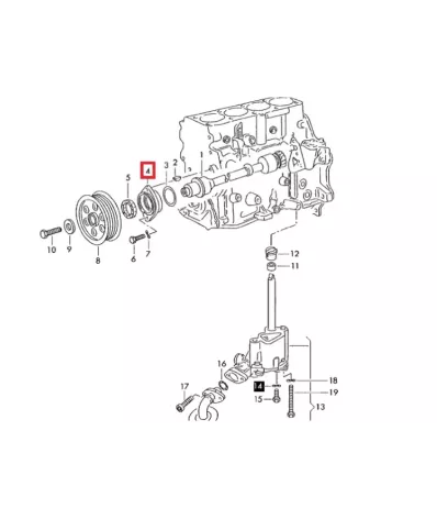 Blokada wałka (wałek) rozrządu VOLKSWAGEN (VW) ADF