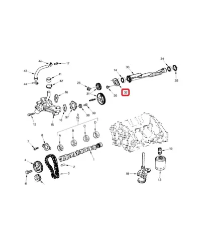 Blokada wałka (wałek) rozrządu GM 4.3L V6