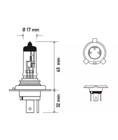 Żarówka (halogenowa) H4 (24V) 100/90W (P43T-38)
