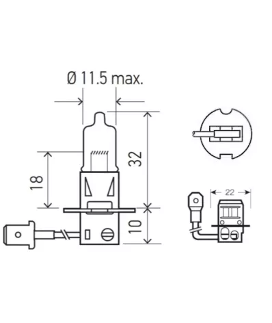 Żarówka (halogenowa) H3 (12V) 55W (PK22S)