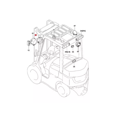 Lampa przednia TOYOTA seria: 7 - PRAWA (halogenowa) - wózek widłowy