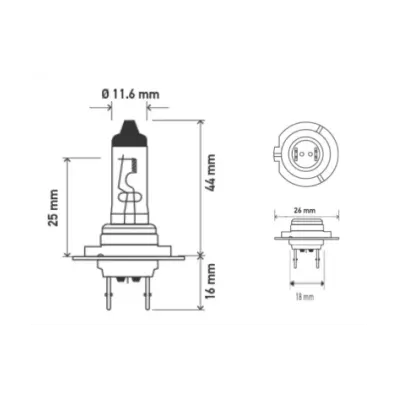 Żarówka (halogenowa) H7 (12V) 100W (PX26D)