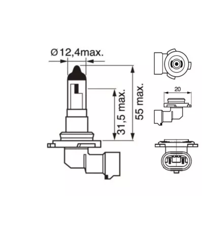 Żarówka (halogenowa) H10 (12V) 42W (PY20D)