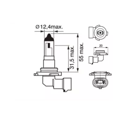 Żarówka (halogenowa) H10 (12V) 42W (PY20D)