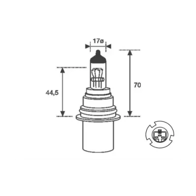 Żarówka (halogenowa) HB1 (12V) 65/45W (P29T)