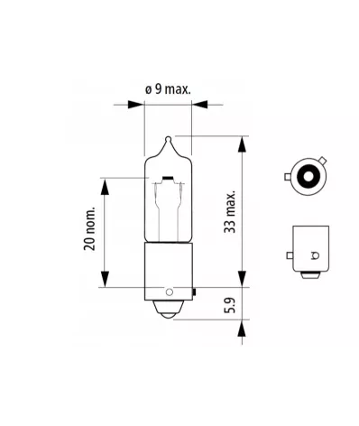 Żarówka (halogenowa) H21W (12V) 21W (BAY9S)