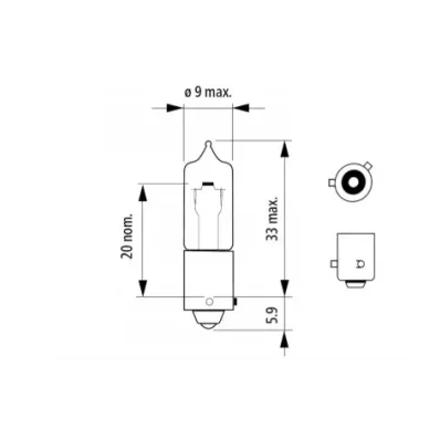 Żarówka (halogenowa) H21W (12V) 21W (BAY9S)