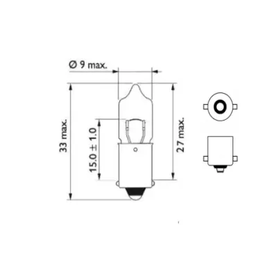 Żarówka (halogenowa) H20W (12V) 20W (BA9S)