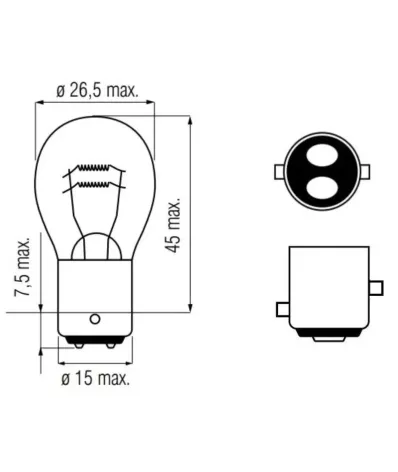 Żarówka P21/5W (12V) 21W/5W (BAY15D) - BIAŁA