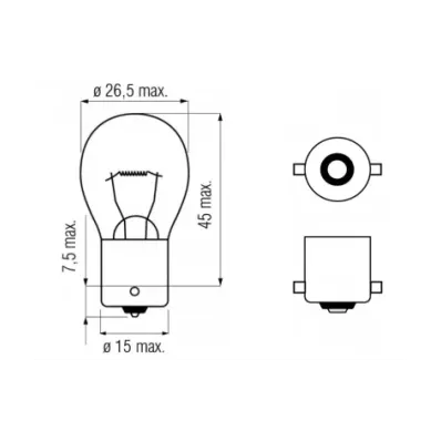 Żarówka P21W (12V) 21W (BA15S) - BIAŁA