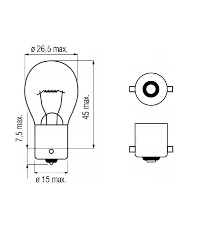 Żarówka P21W (12V) 21W (BA15S)