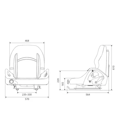 Fotel operatora amortyzowanyuniwersalny do wózków widłowych.