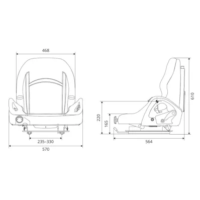 Fotel operatora amortyzowanyuniwersalny do wózków widłowych.