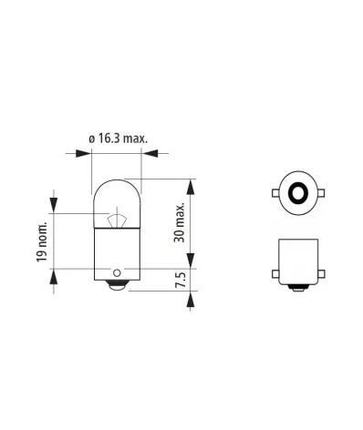 Żarówka R10W (12V) 10W (BA15S) - BIAŁA
