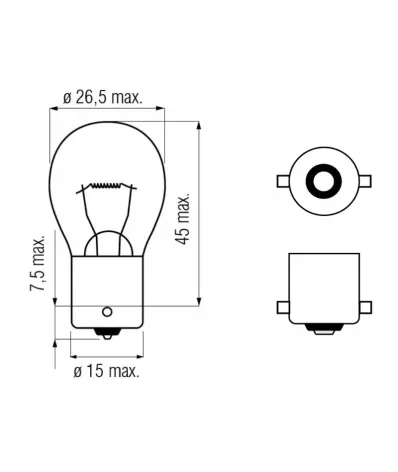 Żarówka P45W (48V) 45W (BA15S) - BIAŁA