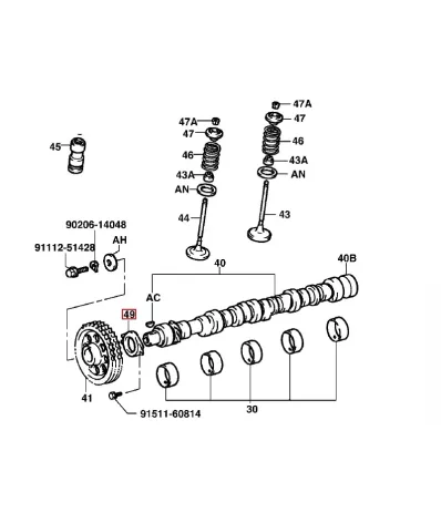 Blokada wałka (wałek) rozrządu TOYOTA 4Y - wózek widłowy -1