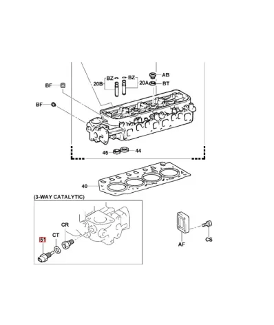 Czujnik temperatury silnika TOYOTA 4Y - wózek widłowy -3