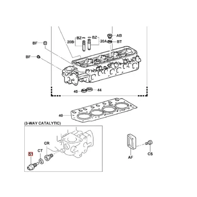 Czujnik temperatury silnika TOYOTA 4Y - wózek widłowy -3