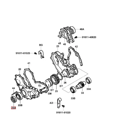 Uszczelniacz wału korbowego (obrotowy) TOYOTA 4Y - TYP B -1