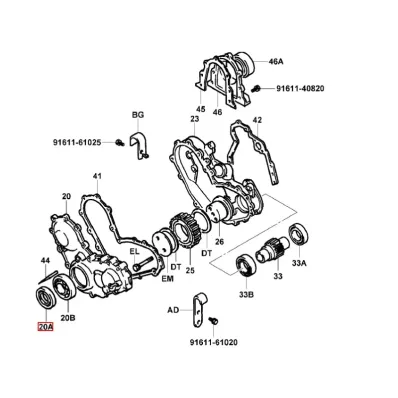 Uszczelniacz wału korbowego (obrotowy) TOYOTA 4Y - TYP B -1