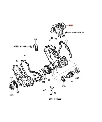 Uszczelniacz wału korbowego tył TOYOTA 4Y - wózek widłowy (simmering)
