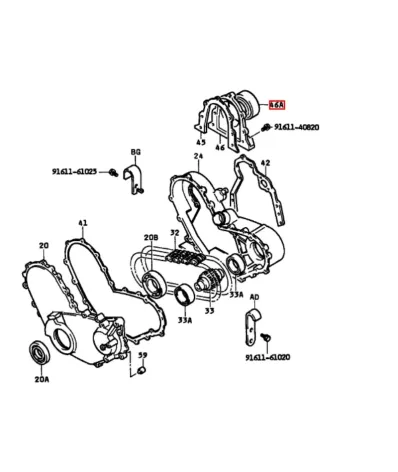 Uszczelniacz wału korbowego tył TOYOTA 4Y - wózek widłowy (simmering)