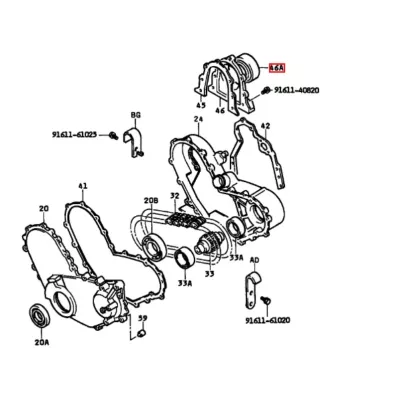 Uszczelniacz wału korbowego tył TOYOTA 4Y - wózek widłowy (simmering)