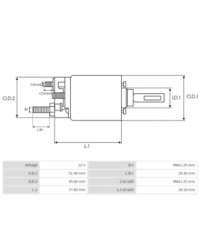 Automat (elektromagnes) rozrusznika silnika MITSUBISHI S3L2 - wózek widłowy -5