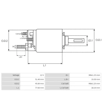 Automat (elektromagnes) rozrusznika silnika MITSUBISHI S3L2 - wózek widłowy -5