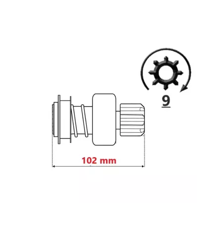 Bendiks (zębatka) rozrusznika silnika TOYOTA 4Y - wózek widłowy -2
