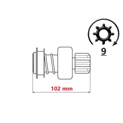 Bendiks (zębatka) rozrusznika silnika TOYOTA 4Y - wózek widłowy -2