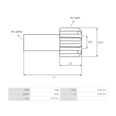 Bendiks (zębatka) rozrusznika silnika TOYOTA 4Y - wózek widłowy -4