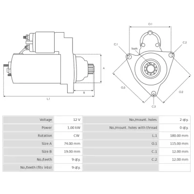 Rozrusznik silnika TOYOTA 4Y  - wózek widłowy -9