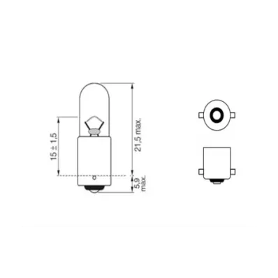 Żarówka T4W (12V) 4W (BA9S) - BIAŁA
