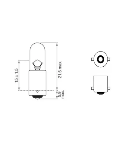 Żarówka T2W (48V) 2W (BA9S) - BIAŁA