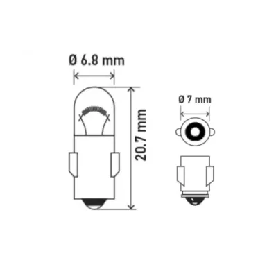 Żarówka T0.6W (12V) 0.6W (BA7S) - BIAŁA