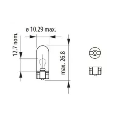 Żarówka W3W (12V) 3W (W2.1x9.5D) - BIAŁA