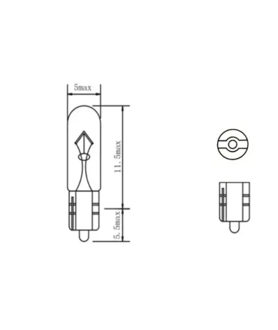 Żarówka W2.3W (12V) 2.3W (W2.0X4.6D) - BIAŁA