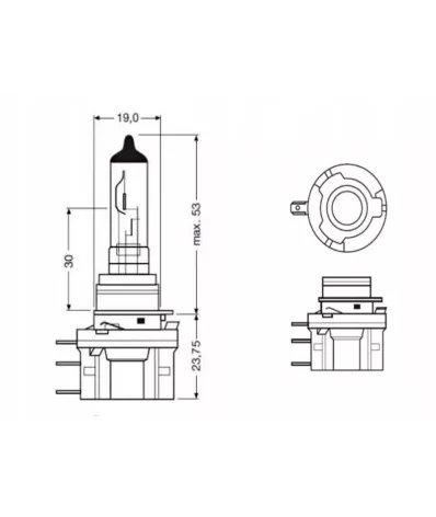 Żarówka H15 (12V) 15/55W (PGJ23T-1) - BIAŁA