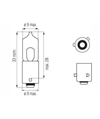 Żarówka halogenowa H6W (12V) 6W (BAX9S) - BIAŁA