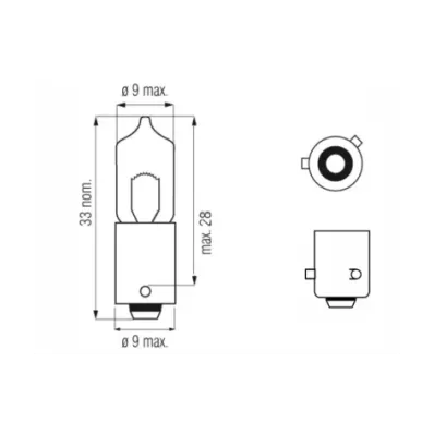 Żarówka halogenowa H6W (12V) 6W (BAX9S) - BIAŁA
