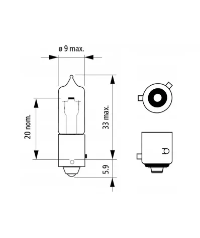 Żarówka HY21W (12V) 21W (BAW9S) - POMARAŃCZOWA