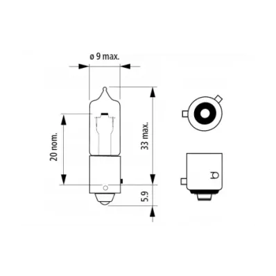 Żarówka HY21W (12V) 21W (BAW9S) - POMARAŃCZOWA