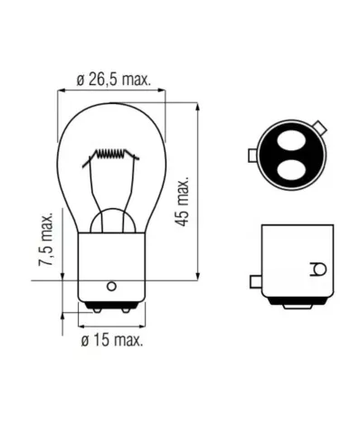 Żarówka PR21W (12V) 21W (BAW15D) - CZERWONA