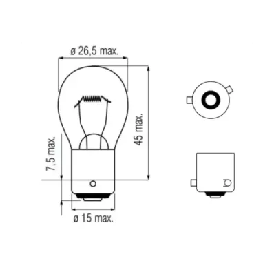 Żarówka PY21W (12V) 21W (BAU15S) - POMARAŃCZOWA