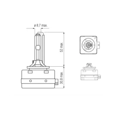 Żarówka (żarnik) D1S (85V) 35W (PK32D-2) - 4300K